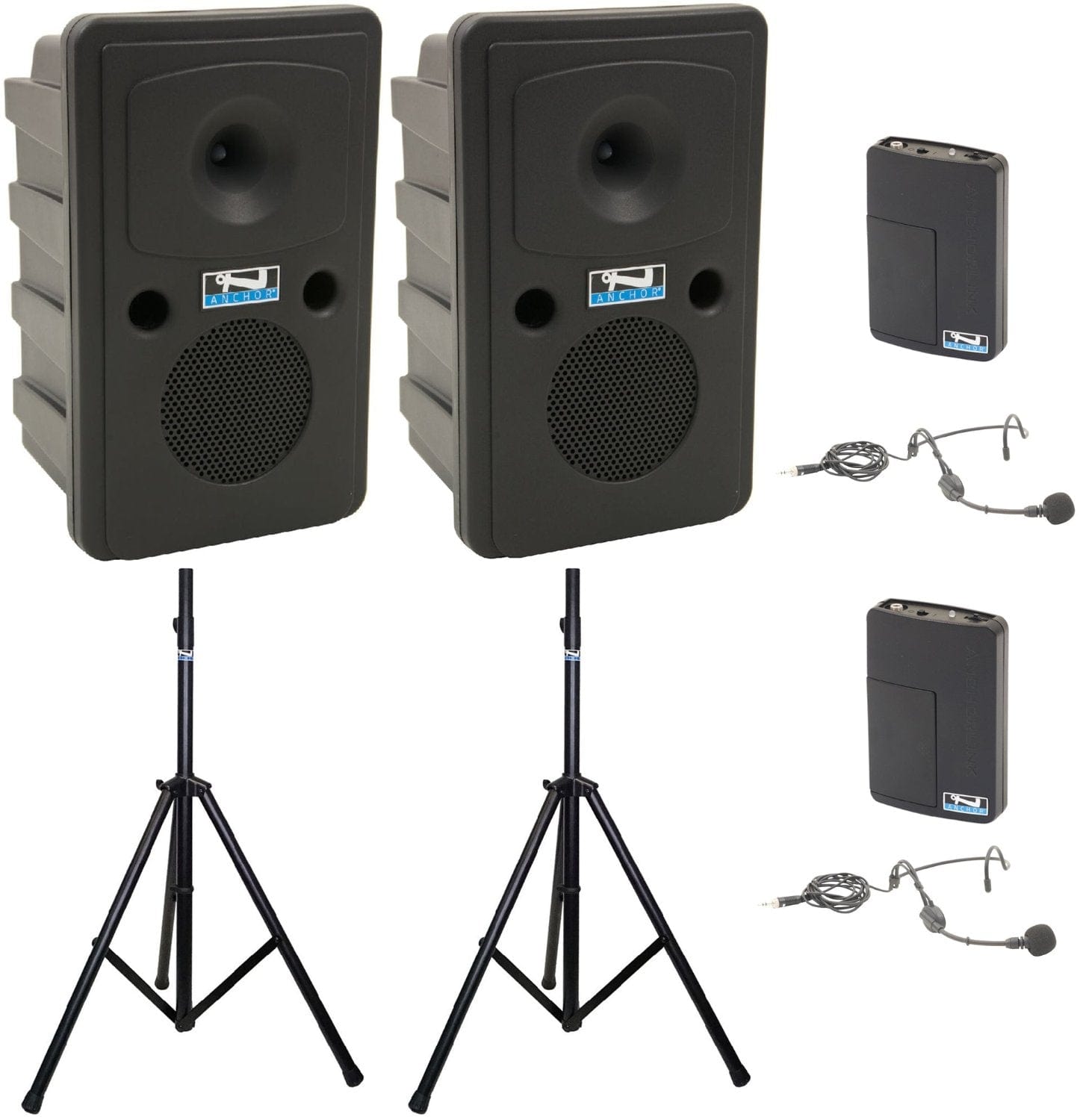 Anchor Audio 665250 Go Getter 2 Pair AIRFLEX XR2 - Anchor-Air / 2x Headband Wireless Microphones - PSSL ProSound and Stage Lighting