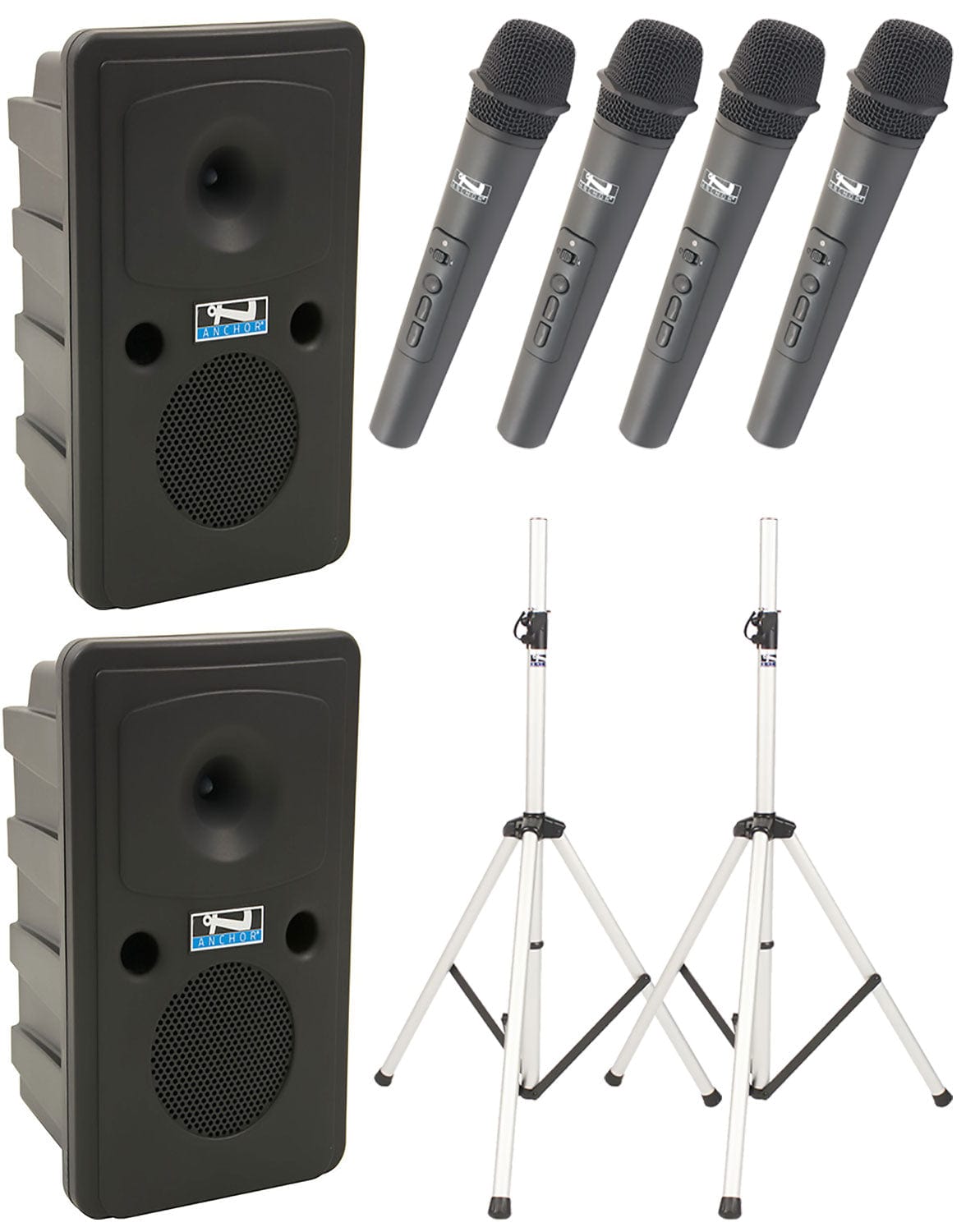 Anchor Audio 665400 Go Getter 2 Pair AIRFLEX XR4 - Anchor-Air / 4x Handheld Wireless Microphones - PSSL ProSound and Stage Lighting