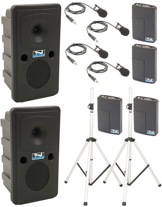 Anchor Audio 665460 Go Getter 2 Pair AIRFLEX XR4 - Anchor-Air / 4x Lapel Wireless Microphones - PSSL ProSound and Stage Lighting