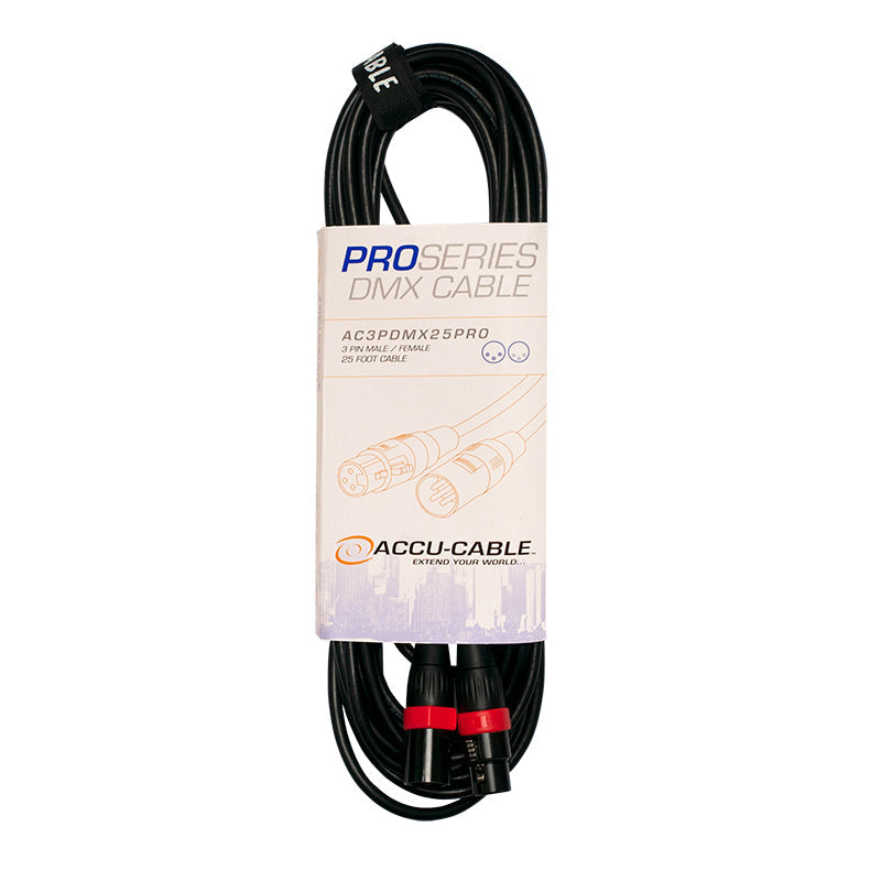 Elation AC3PDMX25PRO 25 FOOT, 3 PIN, PRO, DMX CABLE. PVC JACKET, NINGBO NEUTRIK XLR