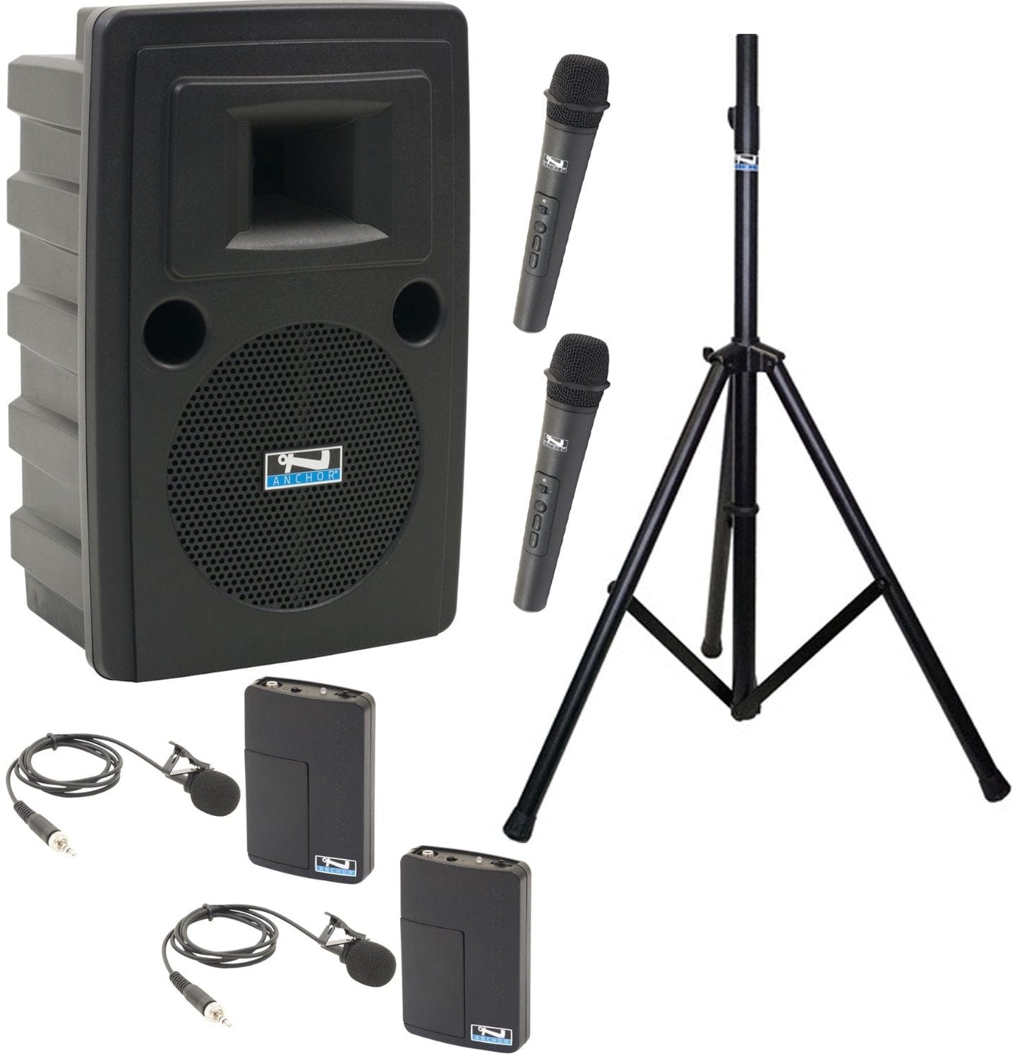 Anchor Audio 712430 Liberty 2 System 4 - 2x Handheld / 2x Lapel Wireless Microphones - PSSL ProSound and Stage Lighting