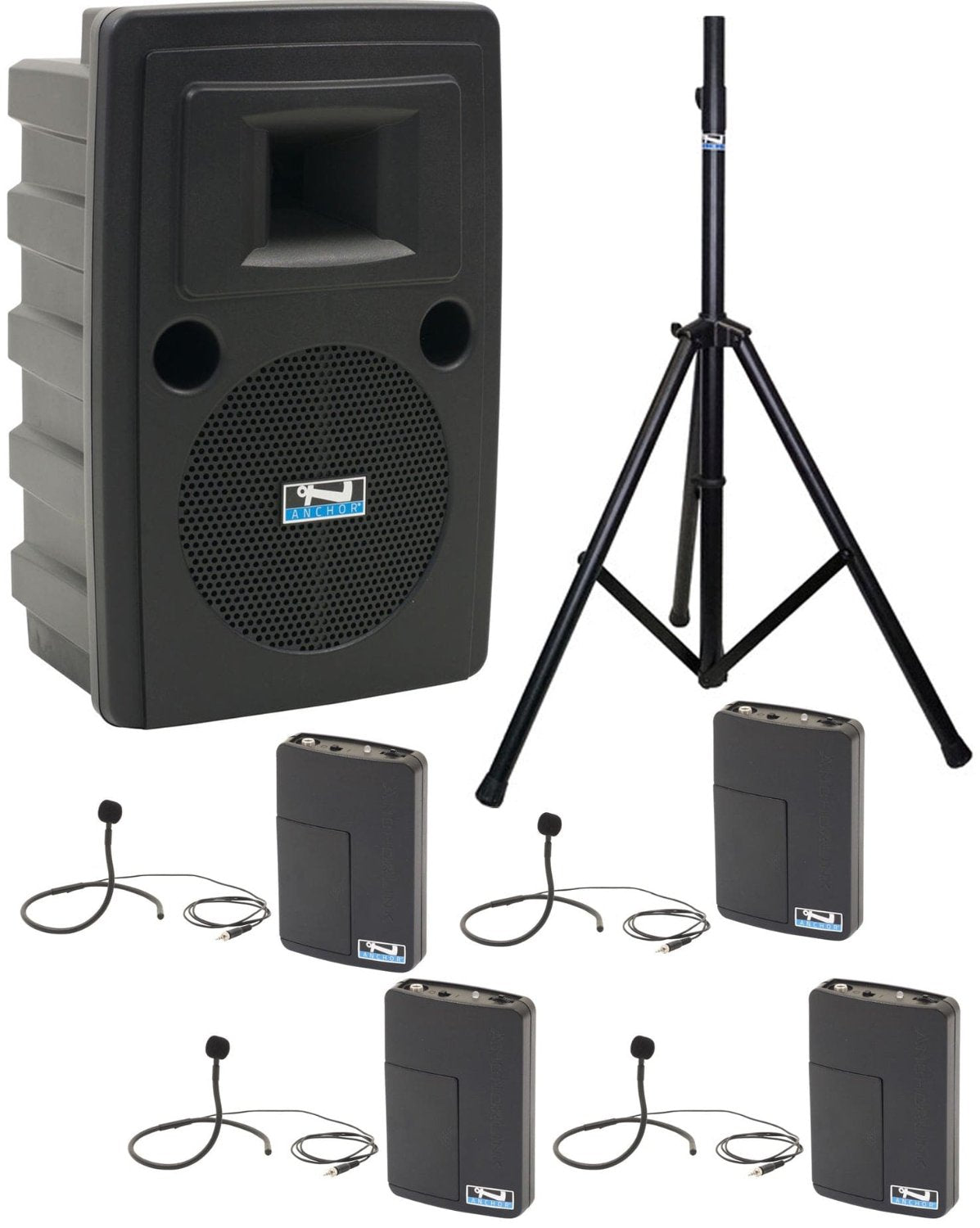 Anchor Audio 712470 Liberty 2 System 4 - 4x Collar Wireless Microphones - PSSL ProSound and Stage Lighting