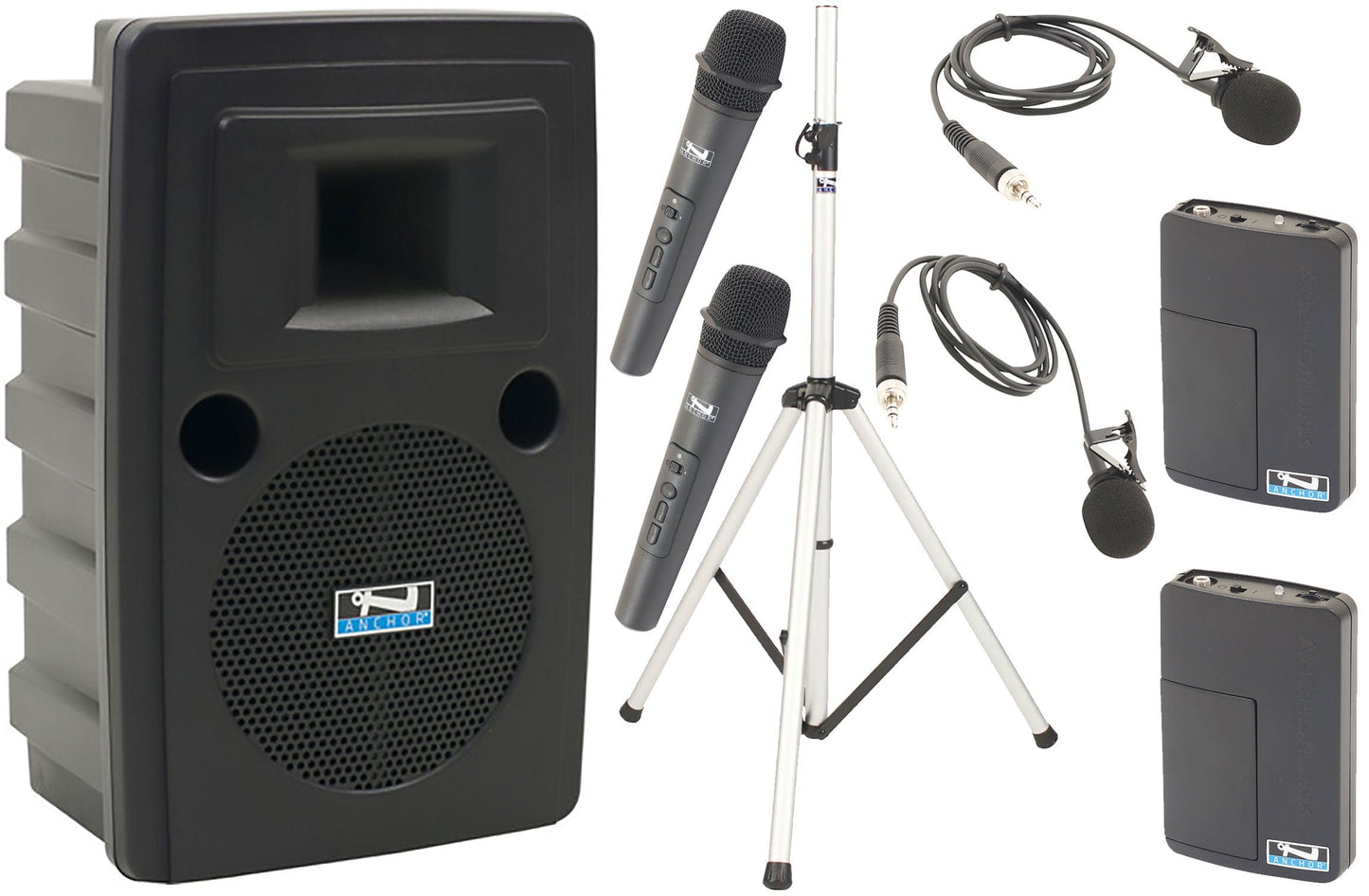 Anchor Audio 715430 Liberty 2 System X4 - Anchor-Air / 2x Handheld / 2x Lapel Wireless Microphones - PSSL ProSound and Stage Lighting