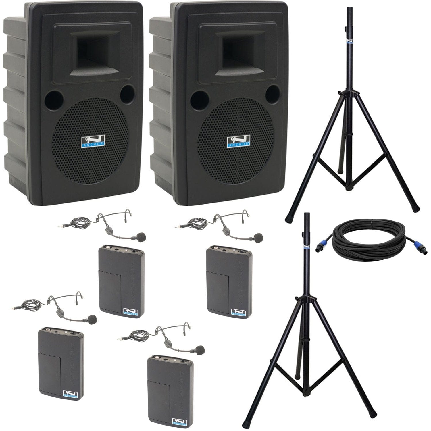 Anchor Audio 745450 Liberty 2 Pair LIB2-COMP 4 - 4x Headband Wireless Microphones - PSSL ProSound and Stage Lighting