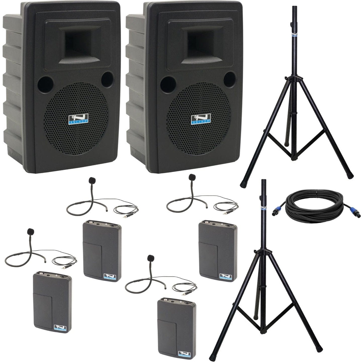 Anchor Audio 745470 Liberty 2 Pair LIB2-COMP 4 - 4x Collar Wireless Microphones - PSSL ProSound and Stage Lighting