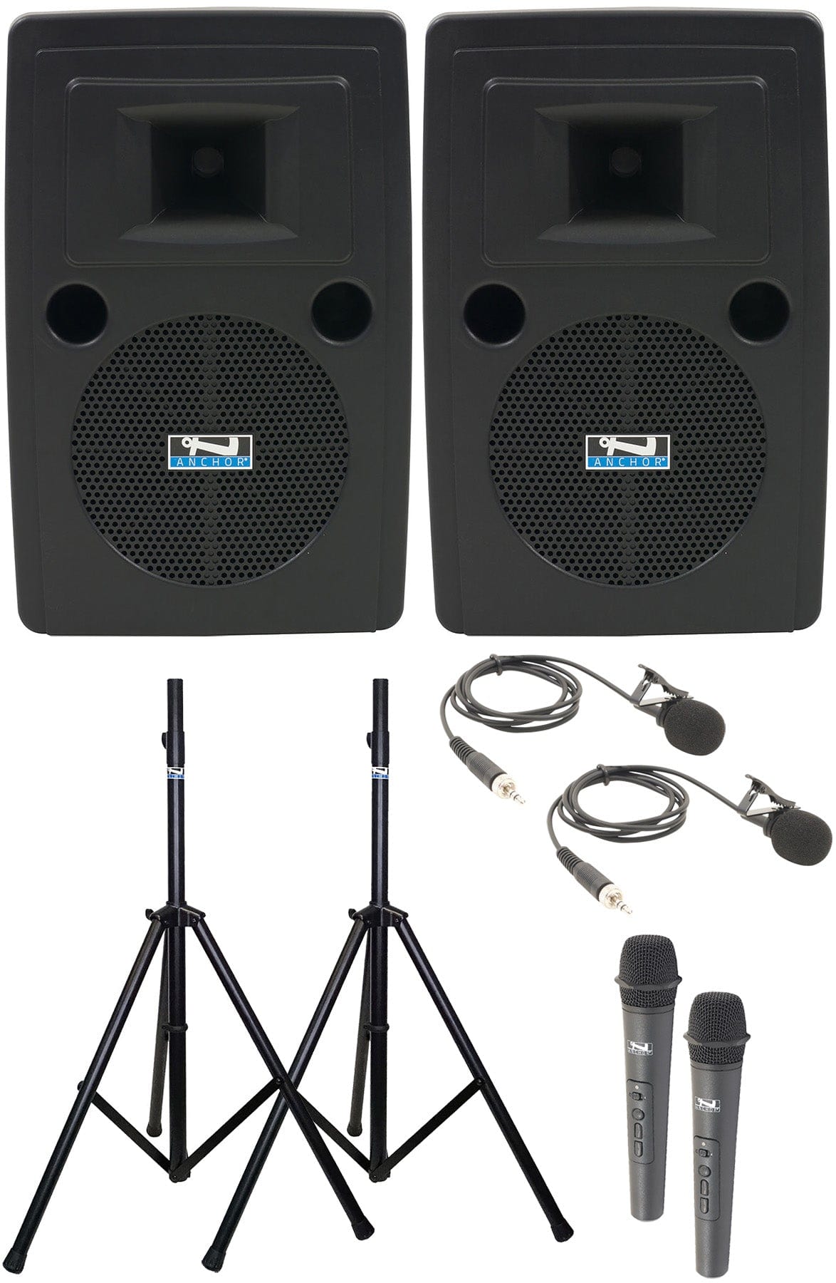 Anchor Audio 765430 Liberty 2 Pair AIRFLEX XR4 - Anchor-Air / 2x Handheld / 2x Lapel Wireless Mics - PSSL ProSound and Stage Lighting