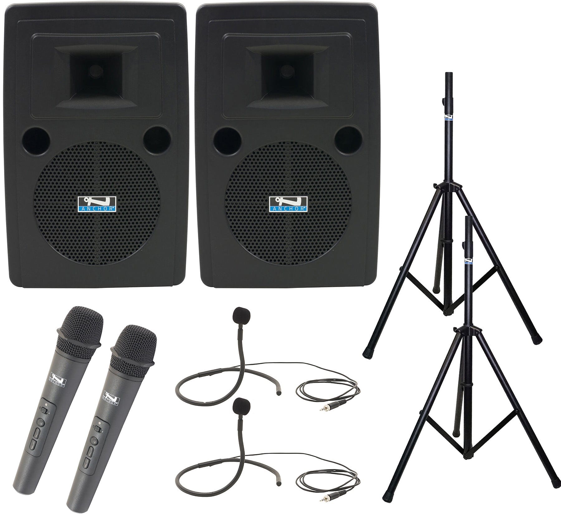 Anchor Audio 765435 Liberty 2 Pair AIRFLEX XR4 - Anchor-Air / 2x Handheld / 2x Collar Wireless Mics - PSSL ProSound and Stage Lighting