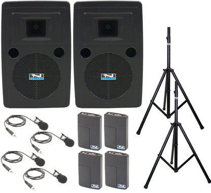 Anchor Audio 765460 Liberty 2 Pair AIRFLEX XR4 - Anchor-Air / 4x Lapel Wireless Microphones - PSSL ProSound and Stage Lighting