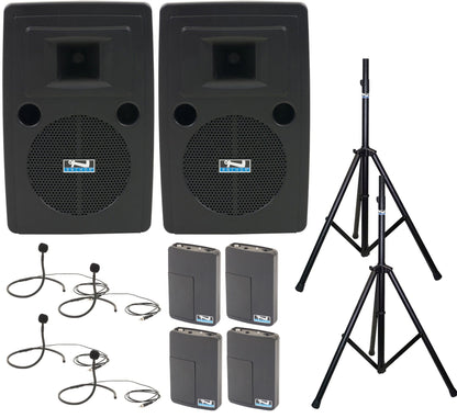 Anchor Audio 765470 Liberty 2 Pair AIRFLEX XR4 - Anchor-Air / 4x Collar Wireless Microphones - PSSL ProSound and Stage Lighting