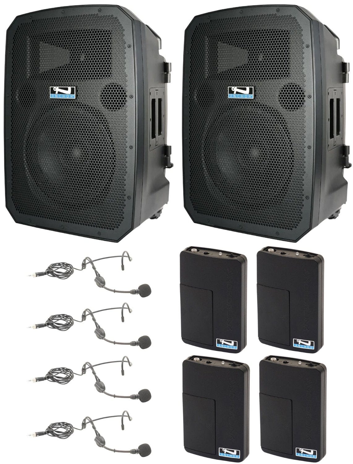 Anchor Audio 783450 Liberty 3 Hub Pair - AnchorLink 3 / AnchorFlex / 4x Headband Wireless Mics - PSSL ProSound and Stage Lighting