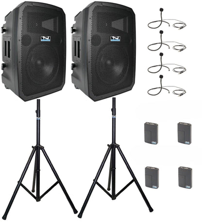 Anchor Audio 788470 Liberty 3 Dual Hub - AnchorLink 3 / AnchorFlex / 4x Collar Mics / Stands