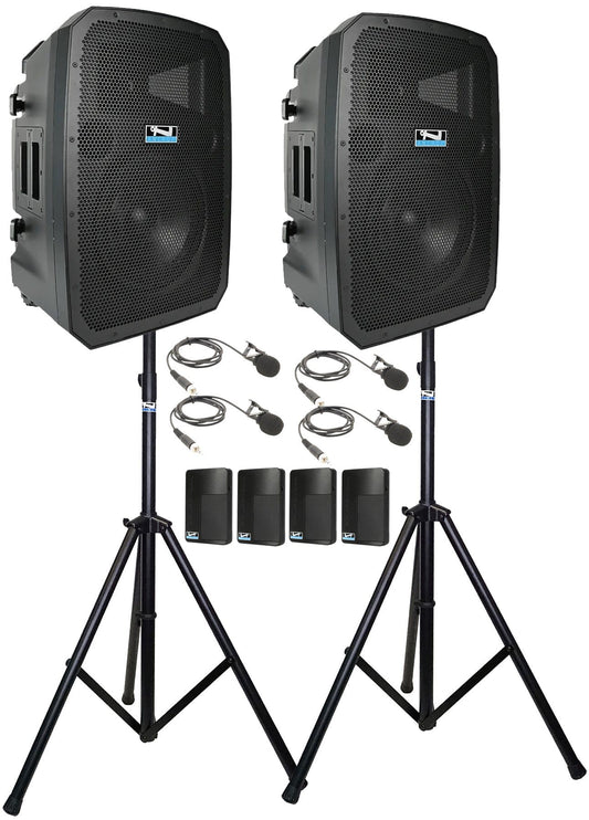 Anchor Audio 789460 Liberty 3 Hub Connect Set - AnchorLink 3 / AnchorFlex / 4x Lapel Mics / Stands - PSSL ProSound and Stage Lighting