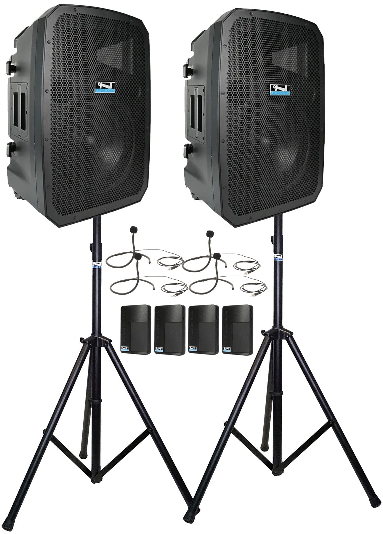 Anchor Audio 789470 Liberty 3 Hub Connect Set - AnchorLink 3 / AnchorFlex / 4x Collar Mics / Stands - PSSL ProSound and Stage Lighting