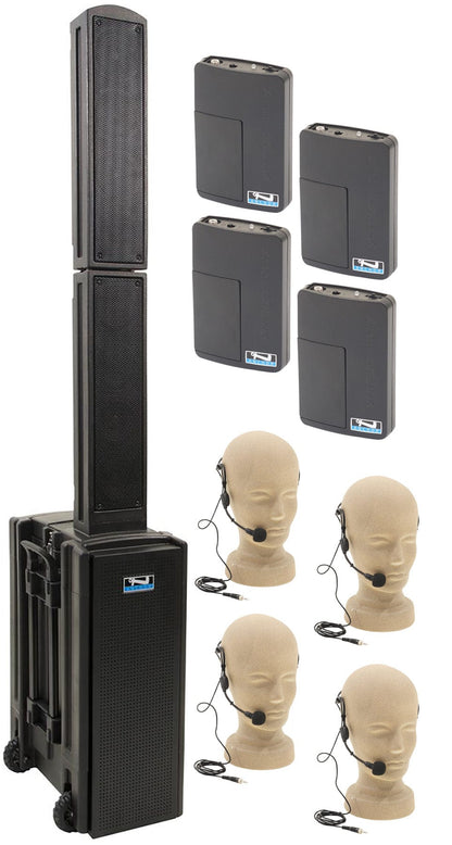 Anchor Audio 812450 Beacon 2 System 4 - 4x Headband Wireless Microphones - PSSL ProSound and Stage Lighting