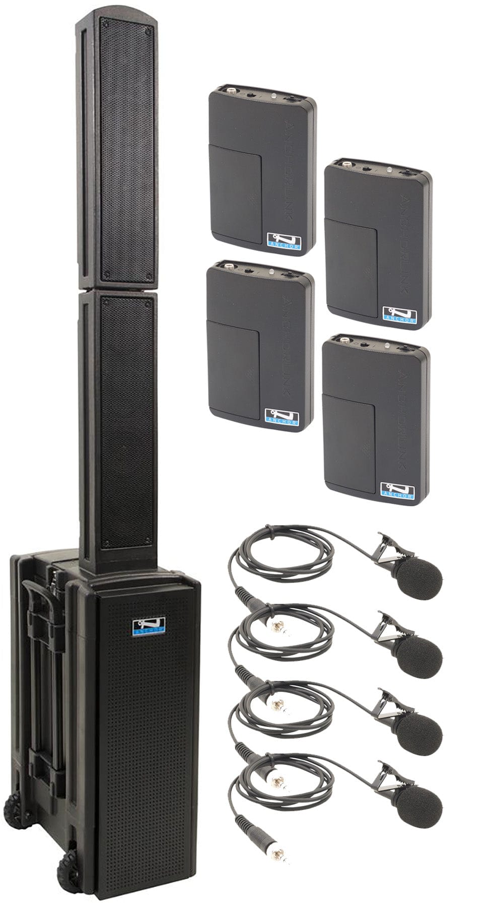 Anchor Audio 812460 Beacon 2 System 4 - 4x Lapel Wireless Microphones - PSSL ProSound and Stage Lighting