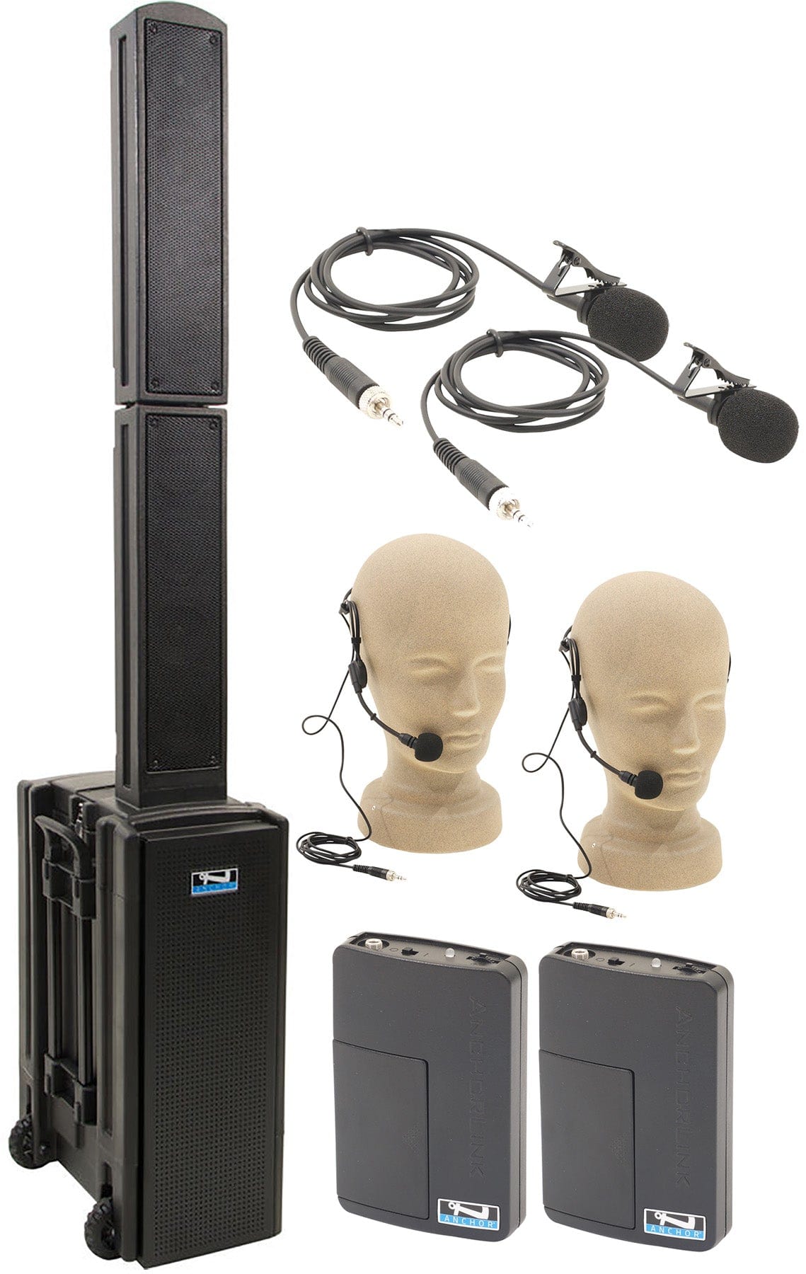 Anchor Audio 814290 Beacon 2 System X2 - Anchor Air / 2x Lapel / 2x Headband Wireless Microphones - PSSL ProSound and Stage Lighting