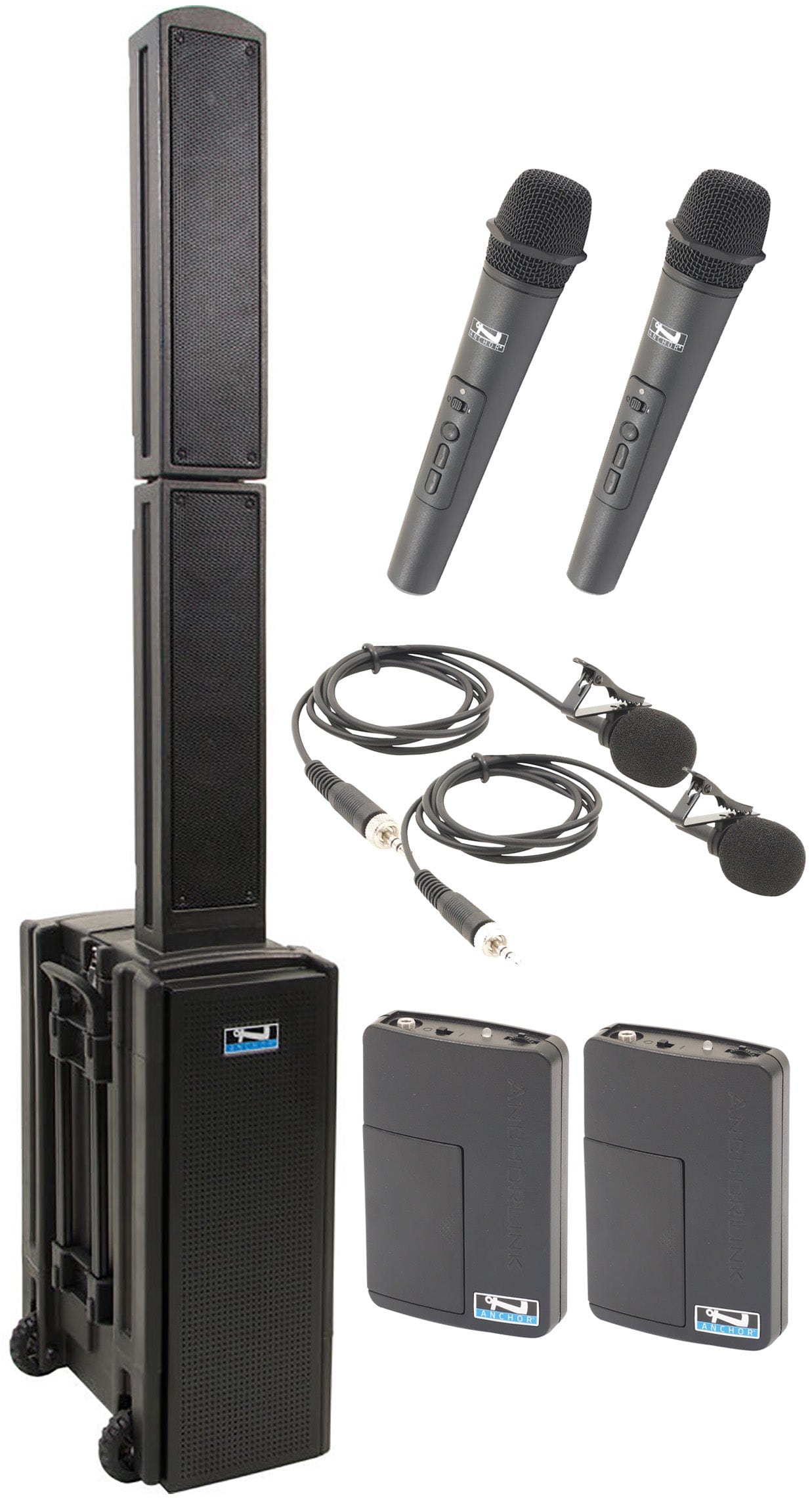 Anchor Audio 815430 Beacon 2 System X4 - Anchor Air / 2x Handheld / 2x Lapel Wireless Microphones - PSSL ProSound and Stage Lighting