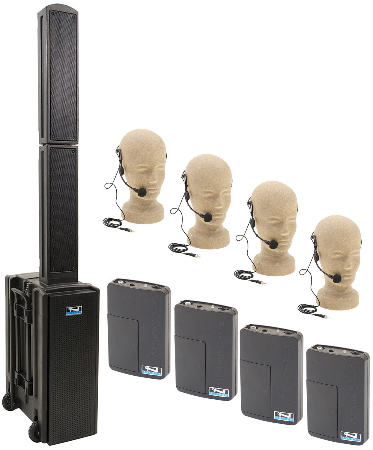 Anchor Audio 815450 Beacon 2 System X4 - Anchor Air / 4x Headband Wireless Microphones - PSSL ProSound and Stage Lighting