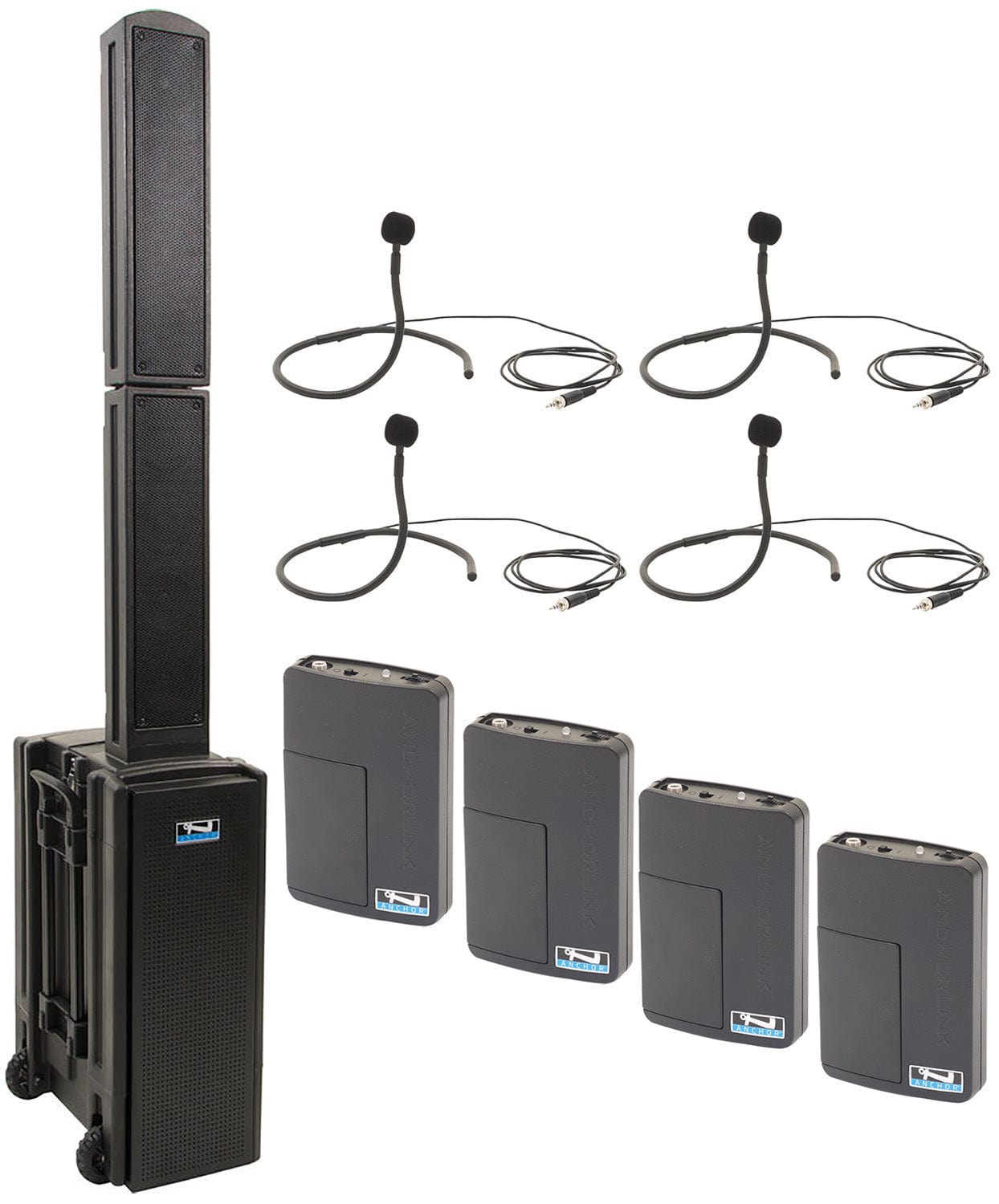 Anchor Audio 815470 Beacon 2 System X4 - Anchor Air / 4x Collar Wireless Microphones - PSSL ProSound and Stage Lighting