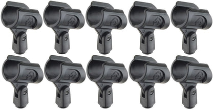 K&M 85070.510.55 Microphone Clip Pack - Black (10 Pieces) - PSSL ProSound and Stage Lighting