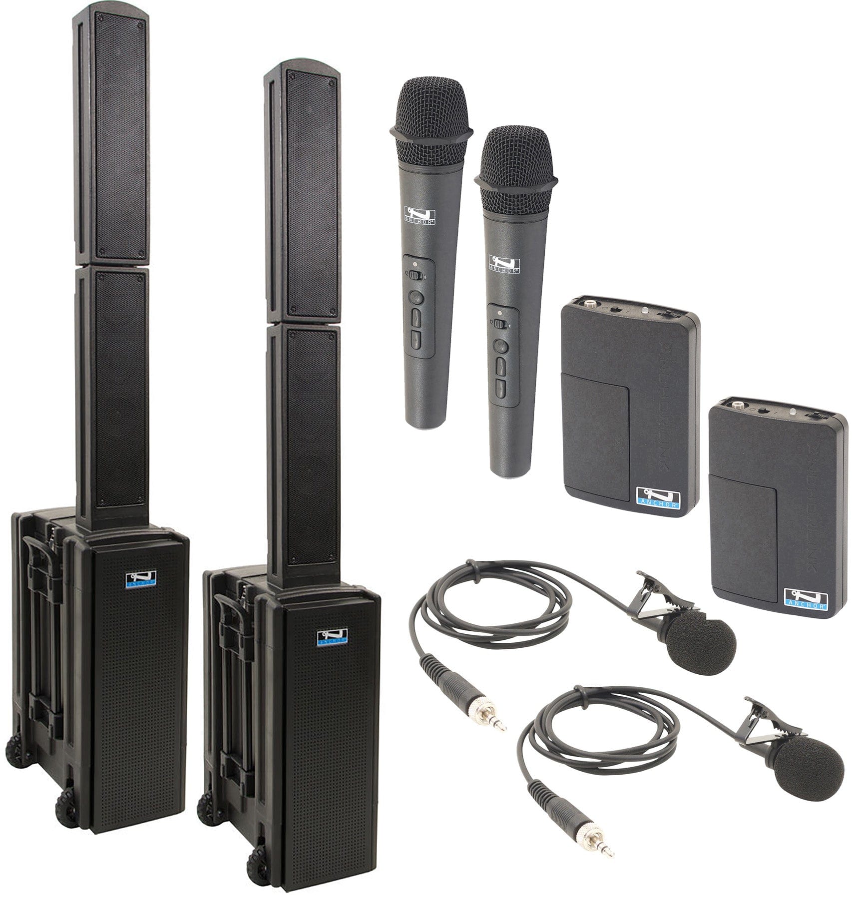 Anchor Audio 860430 Beacon 2 Pair AIR XR4 - Anchor Air / 2x Handheld / 2x Lapel Wireless Microphones - PSSL ProSound and Stage Lighting