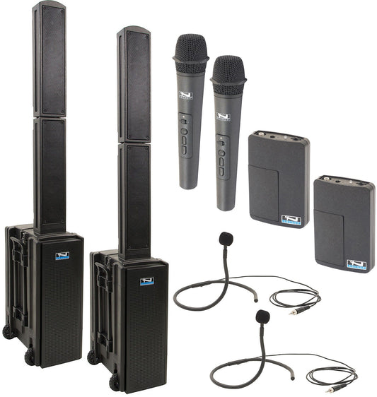 Anchor Audio 860435 Beacon 2 Pair AIR XR4 - Anchor Air / 2 Handheld / 2 Collar Wireless Microphones - PSSL ProSound and Stage Lighting