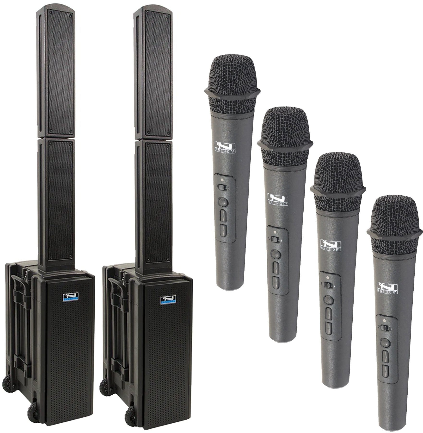 Anchor Audio 865400 Beacon 2 Pair AIRFLEX XR4 - Anchor Air / 4x Handheld Wireless Microphones - PSSL ProSound and Stage Lighting