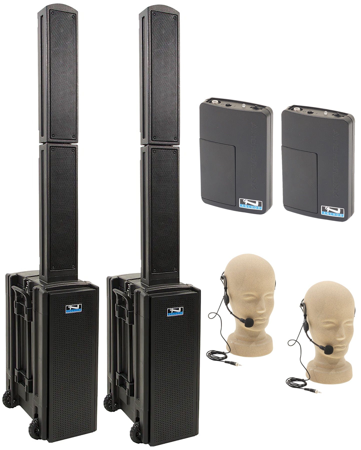 Anchor Audio 865435 Beacon 2 Pair AIRFLEX XR4 - Anchor Air / 2x Handheld / 2x Collar Wireless Mics - PSSL ProSound and Stage Lighting