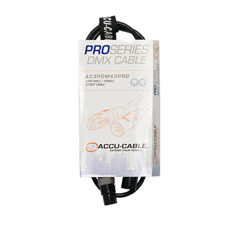Elation AC3PDMX3PRO 3', 3 PIN XLR PRO DMX CABLE W NEUTRIK