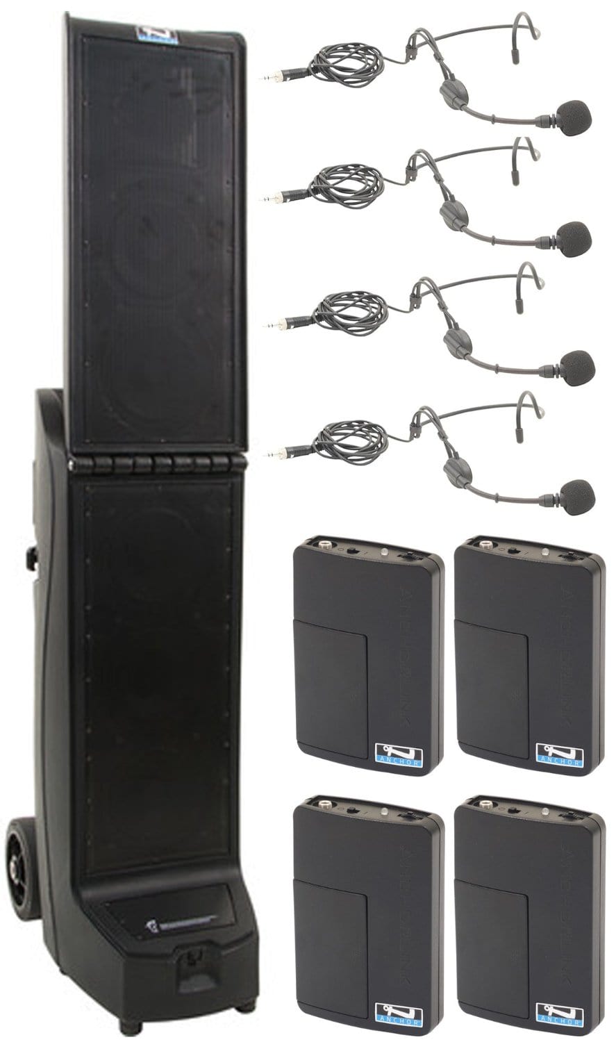 Anchor Audio 912450 Bigfoot 2 System 4 - 4x Headband Wireless Microphones - PSSL ProSound and Stage Lighting