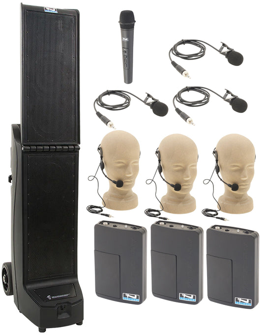 Anchor Audio 915419 Bigfoot 2 System X4 - Anchor-Air / Handheld / 3 Lapel / 3 Headband Wireless Mics - PSSL ProSound and Stage Lighting