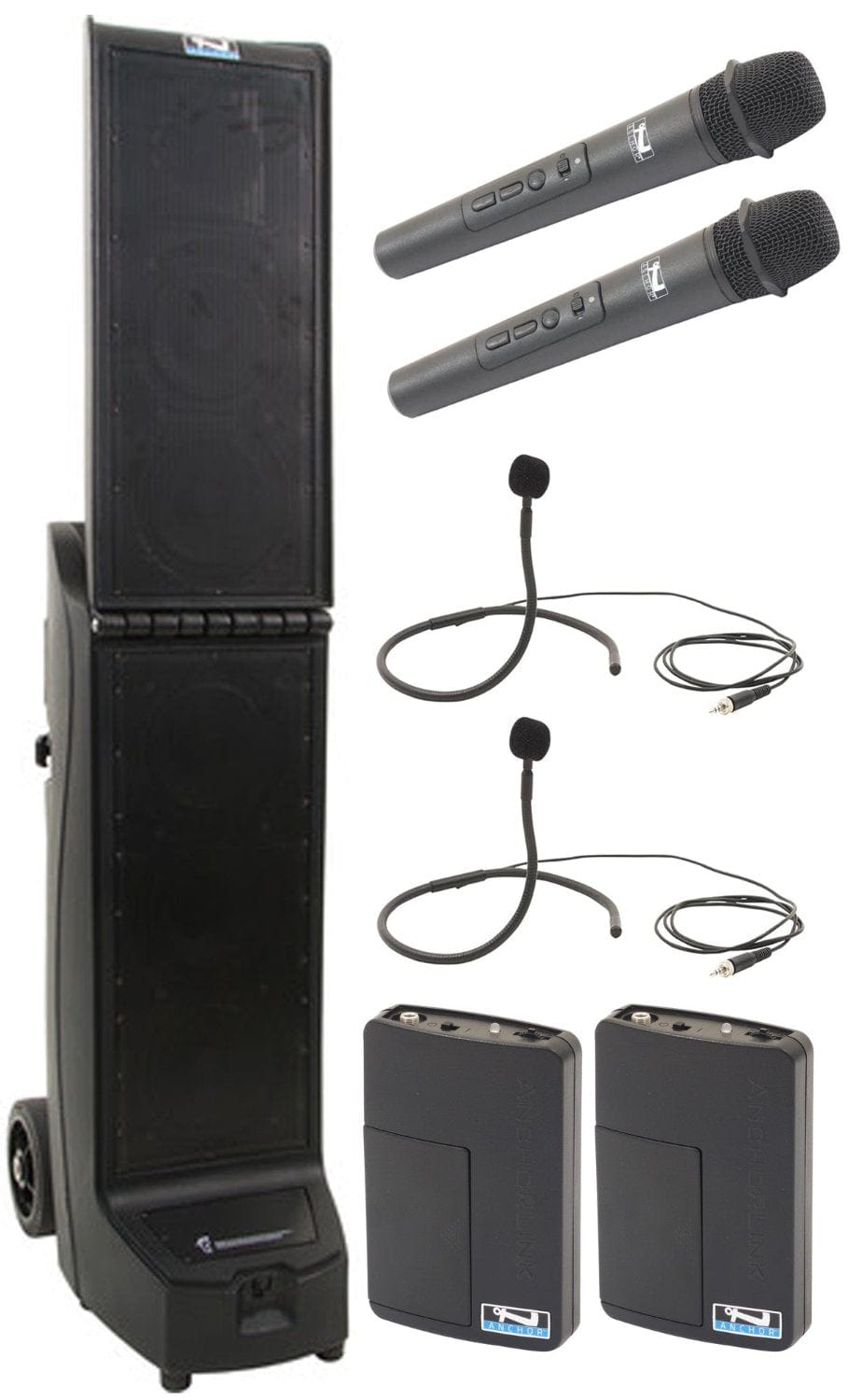 Anchor Audio 915435 Bigfoot 2 System X4 - Anchor-Air / 2x Handheld / 2x Collar Wireless Microphones - PSSL ProSound and Stage Lighting