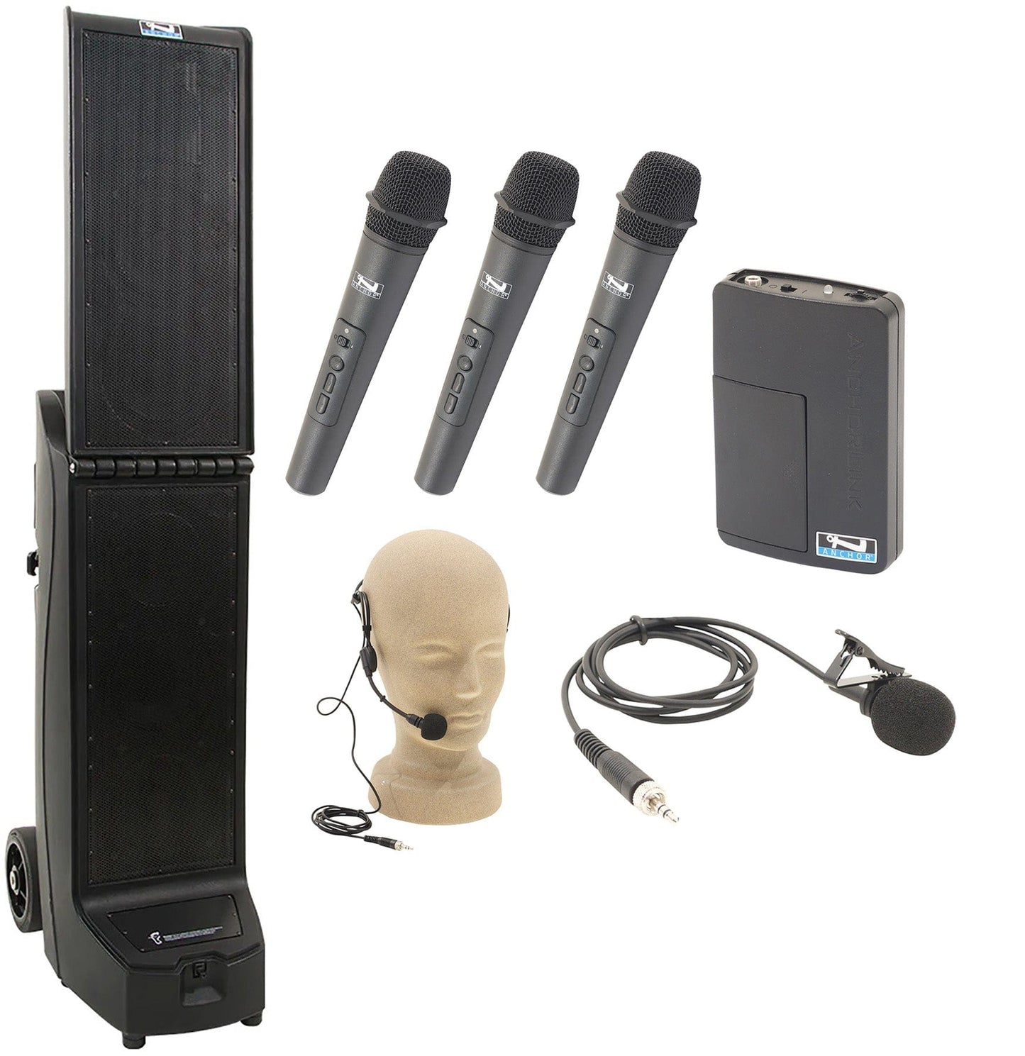 Anchor Audio 915439 Bigfoot 2 System X4 - Anchor-Air / 3 Handheld / 1 Lapel / 1 Headband Microphones - PSSL ProSound and Stage Lighting