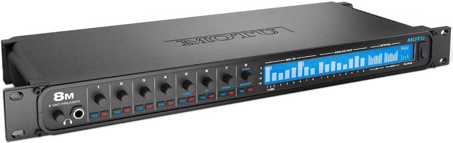 MOTU 8M Thunderbolt / USB-2 / AVB Ethernet Audio Interface with 8-Preamps and DSP - PSSL ProSound and Stage Lighting