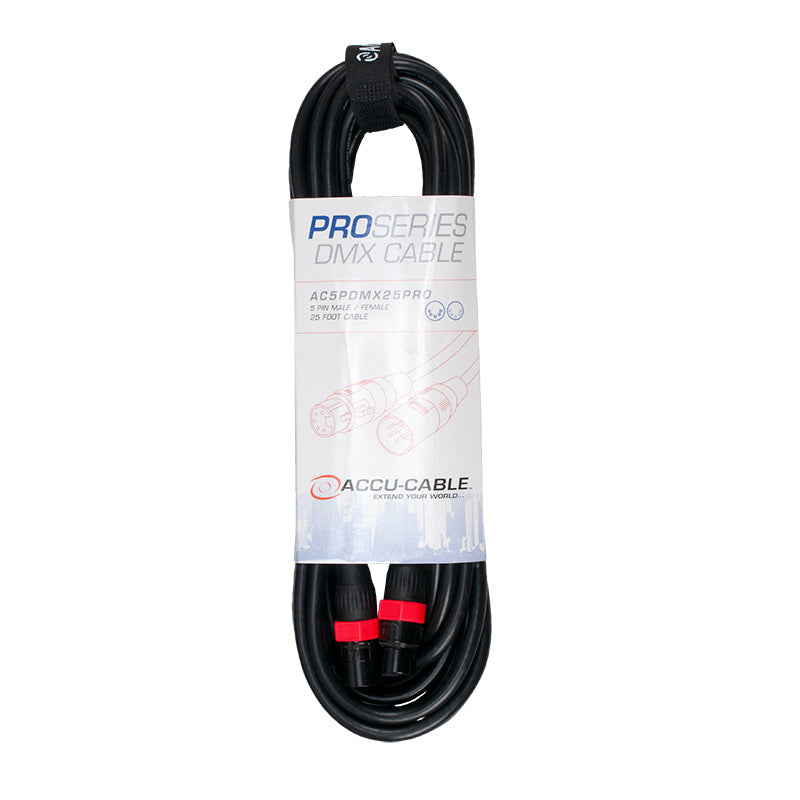 Elation AC5PDMX25PRO 25 FOOT, 5 PIN, PRO, DMX CABLE. PVC JACKET, NINGBO NEUTRIK XLR