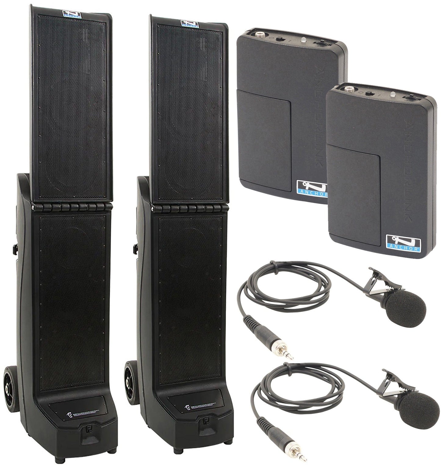 Anchor Audio 960260 Bigfoot 2 Pair AIR XR2 - Anchor-Air / 2x Lapel Wireless Microphones - PSSL ProSound and Stage Lighting