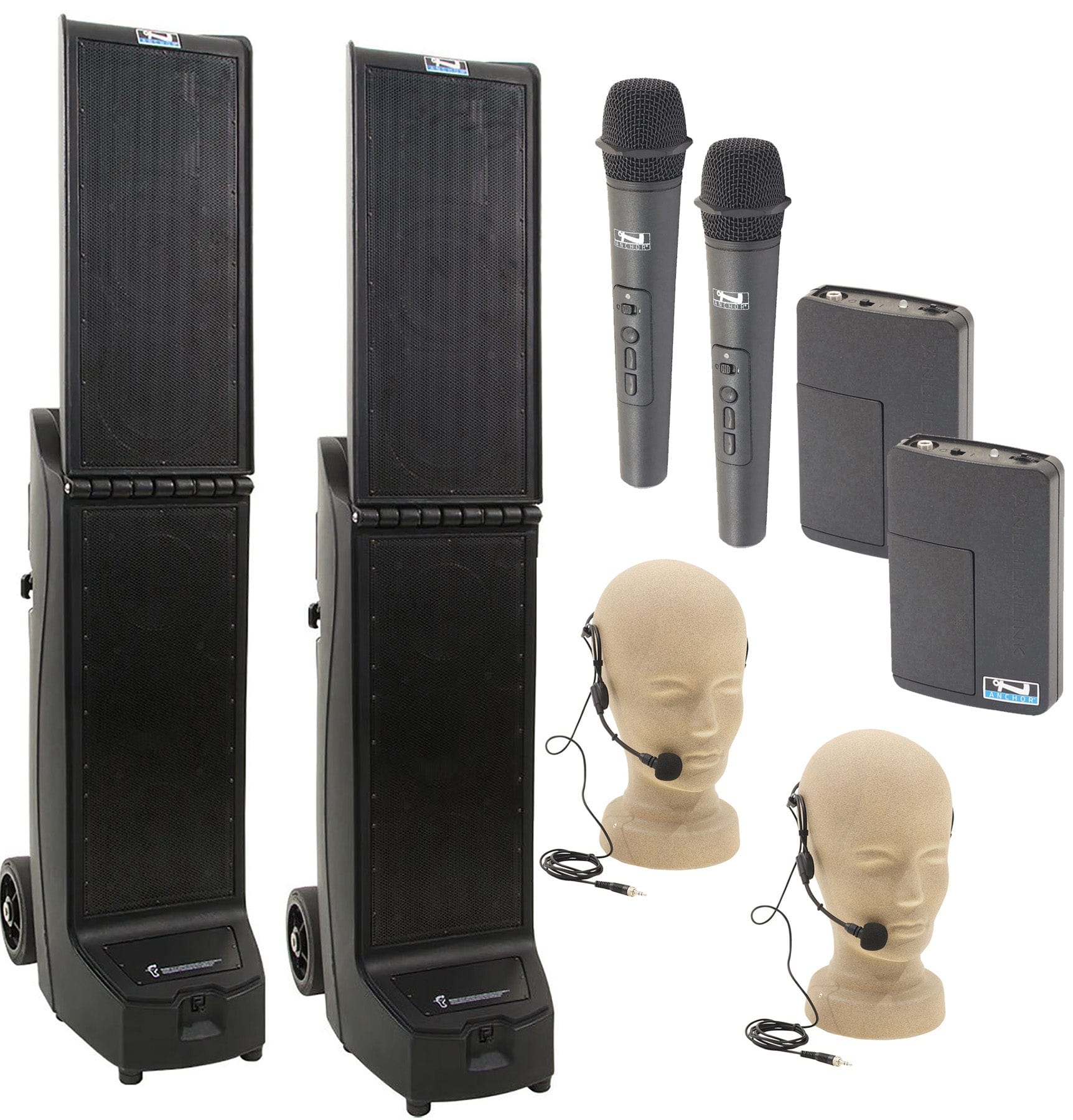 Anchor Audio 960425 Bigfoot 2 Pair AIR XR4 - Anchor-Air / 2x Handheld / 2x Headband Wireless Mics - PSSL ProSound and Stage Lighting