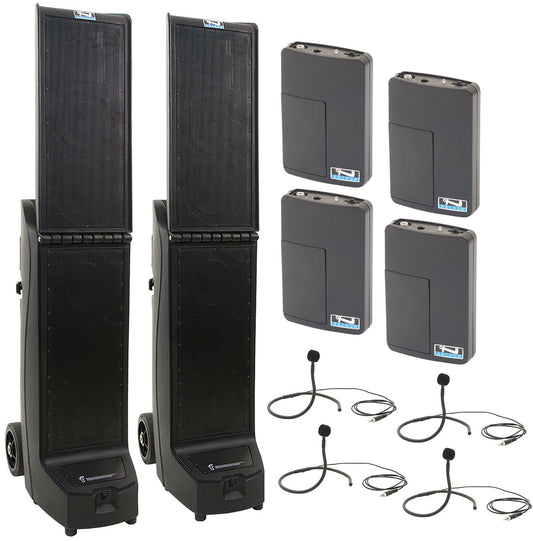 Anchor Audio 960470 Bigfoot 2 Pair AIR XR4 - Anchor-Air / 4x Collar Wireless Microphones - PSSL ProSound and Stage Lighting