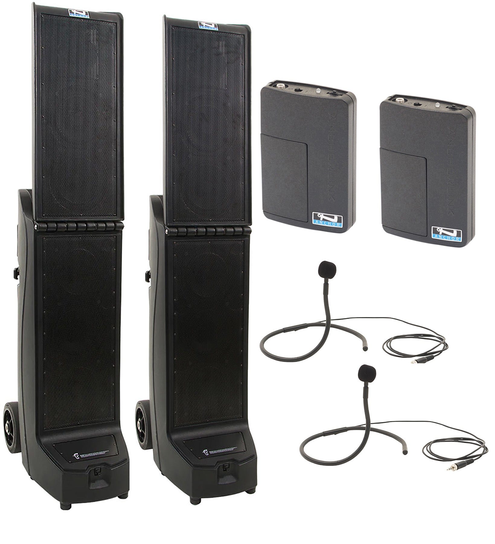 Anchor Audio 965470 Bigfoot 2 Pair AIRFLEX XR4 - Anchor-Air / 4x Collar Wireless Microphones - PSSL ProSound and Stage Lighting