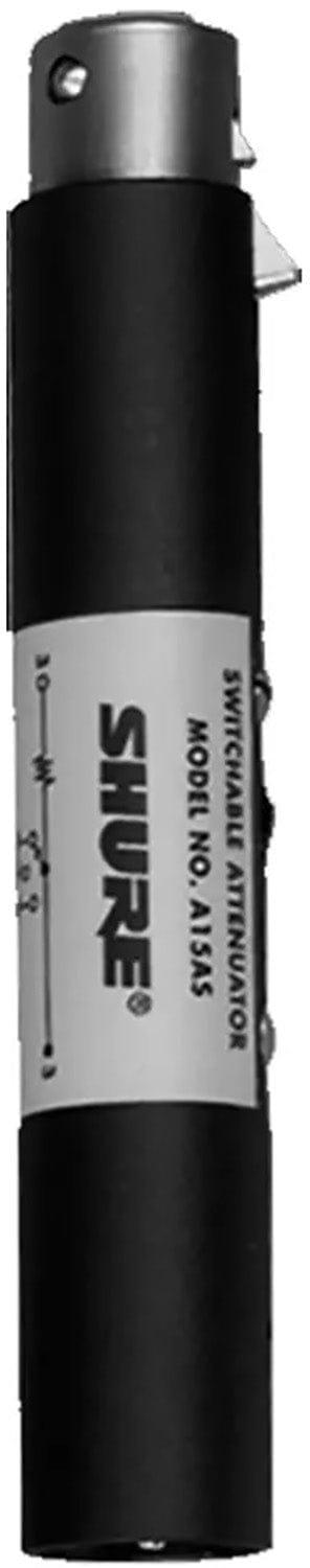 Shure A15AS Switchable Attenuator - 15 / 20 / 25 dB - Passes Phantom Power - PSSL ProSound and Stage Lighting