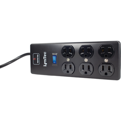 LynTec A6SB 6-outlet surge block, 15A, 2x3 configuration