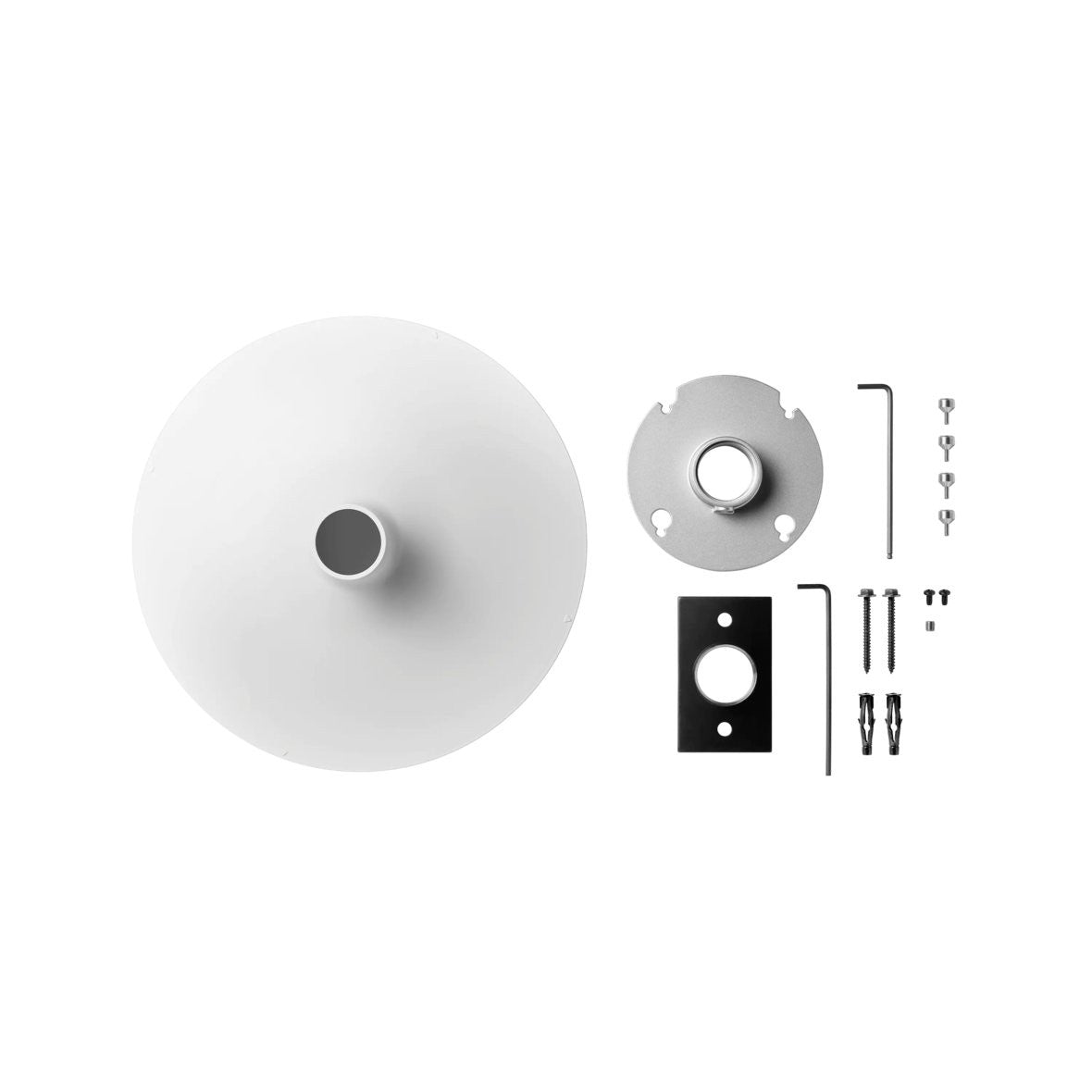 Shure A900W-R-PM 1.5" Pole Mount Kit, Round, White Cover (Pole not included)