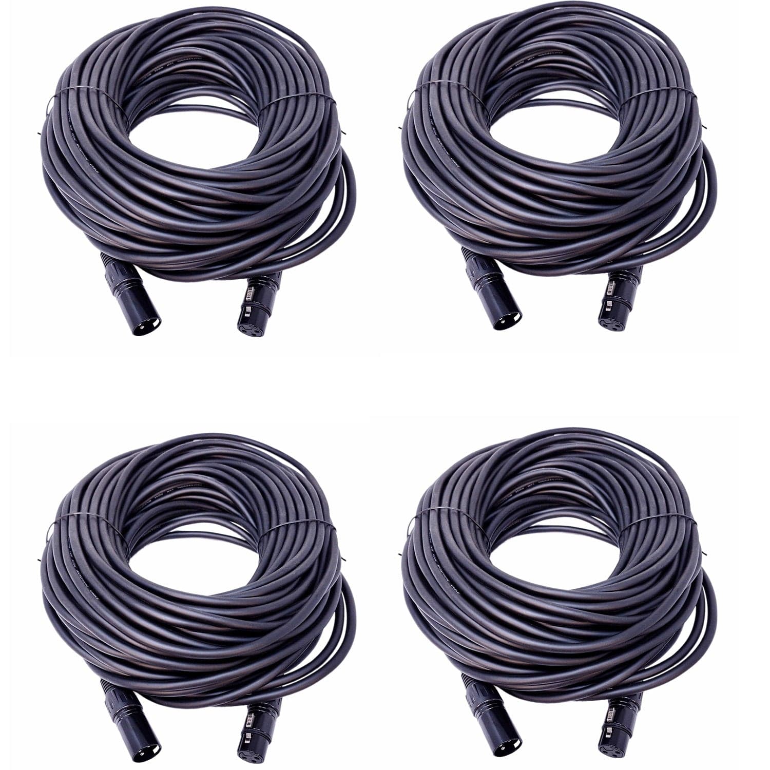 Solena Professional 100-Foot XLR to XLR Microphone Cable 4-Pack - Solotech