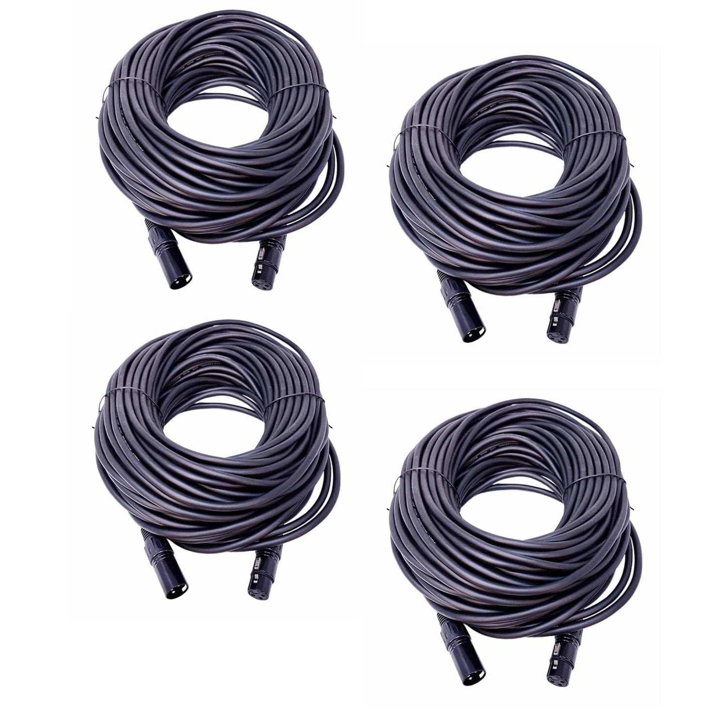 Solena Professional 100ft 3-Pin DMX Lighting Cable 4-Pack - Solotech