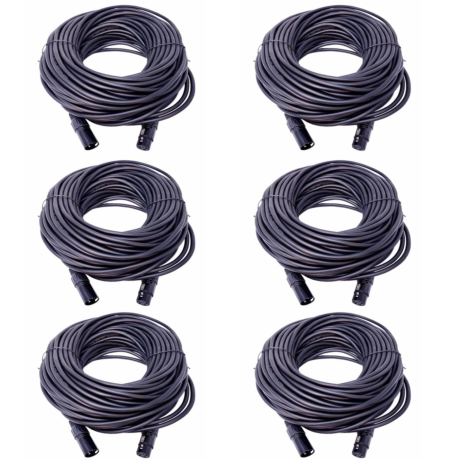 Solena Professional 100ft 3-Pin DMX Lighting Cable 6-Pack - Solotech