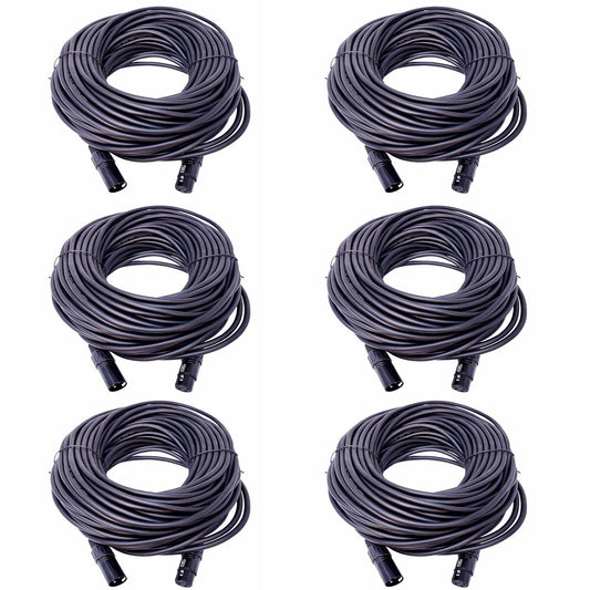 Solena Professional 100ft 3-Pin DMX Lighting Cable 6-Pack