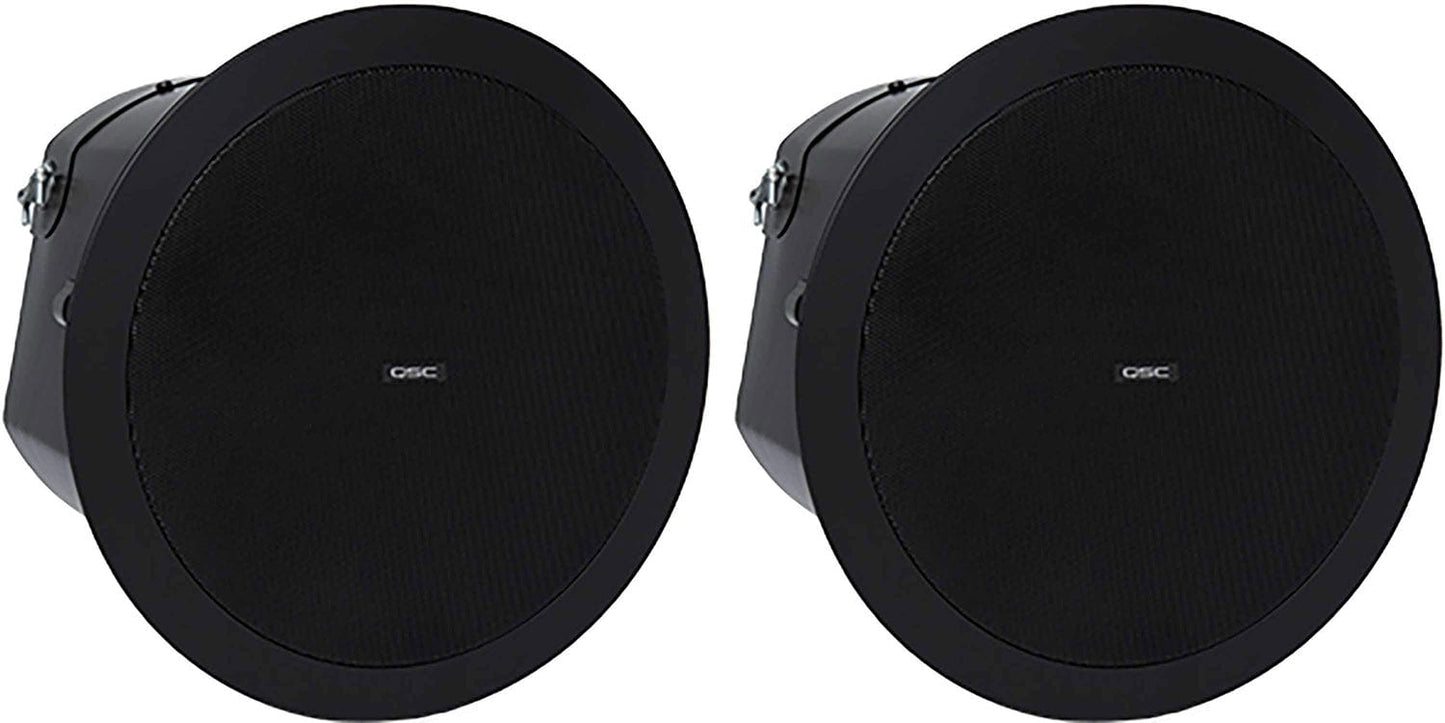 QSys AD-C6T-B IP54 2-Way Ceiling 6-Inch Speaker Pair - Black - PSSL ProSound and Stage Lighting