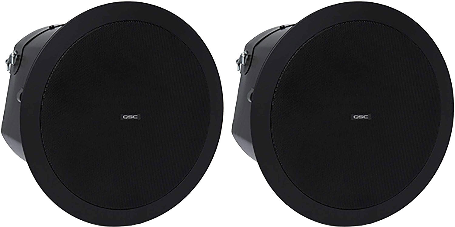 QSys AD-C6T-B IP54 2-Way Ceiling 6-Inch Speaker Pair - Black - PSSL ProSound and Stage Lighting