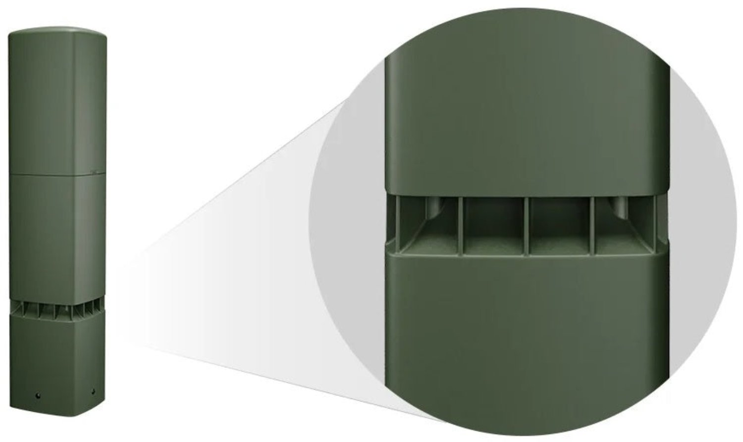 Q-SYS AD-DWL.SUB Dual 5.25-Inch Direct Landscape Bollard 70/100-Volt Subwoofer - Green - PSSL ProSound and Stage Lighting