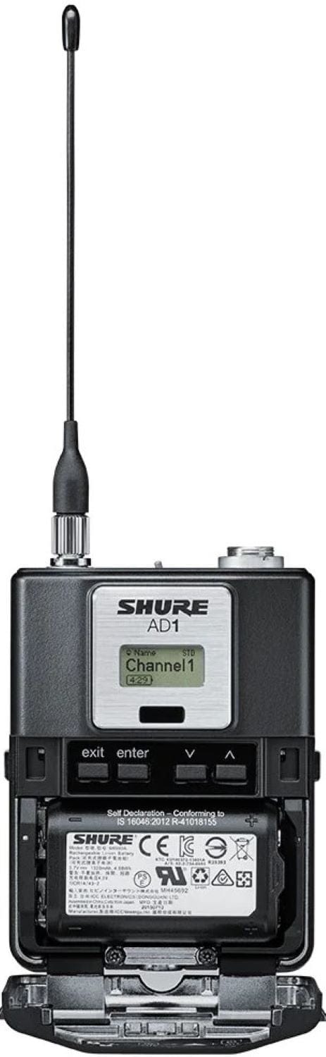 Shure Axient AD1 Bodypack Transmitter, X55 Band - PSSL ProSound and Stage Lighting